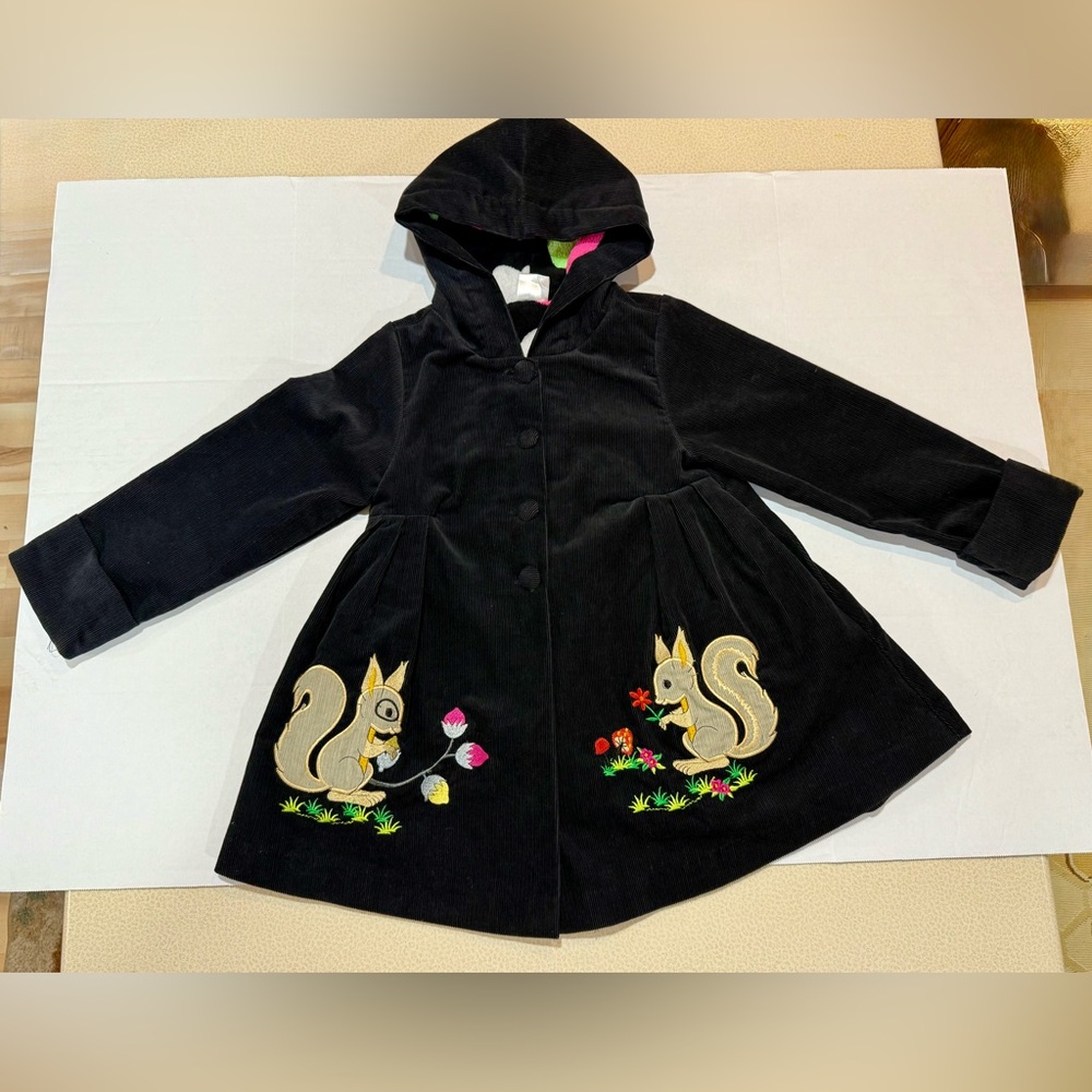 Maria Elena Girl’s Black Corduroy Peacoat Jacket Size 5